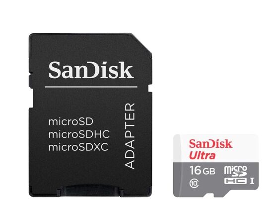 Точка ПК Карта памяти SanDisk Ultra microSDHC Class 10 UHS-I 16 GB SDSQUNS-016G-GN3MA