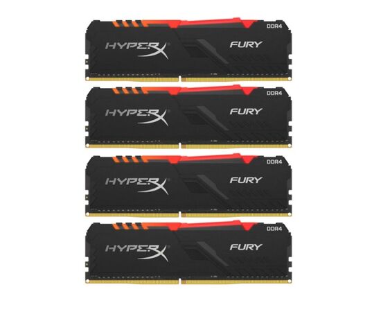 Точка ПК Оперативная память HyperX Fury RGB 64 ГБ 16ГБx4 DDR4 2400 DIMM CL15 HX424C15FB3AK4/64