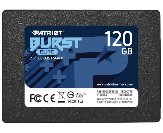 Точка ПК Твердотельный накопитель Patriot Memory Burst Elite 120 GB PBE120GS25SSDR, изображение 3
