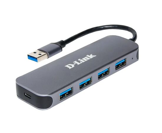 Точка ПК USB-концентратор D-link DUB-1341/C1A, разъемов: 4, черный