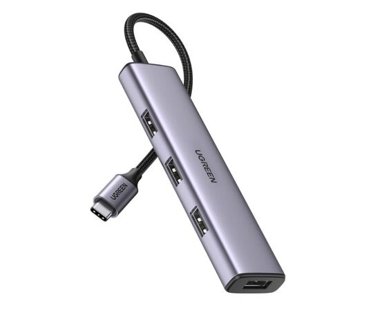 Точка ПК USB-хаб Ugreen CM473 USB Type-C to 4xUSB 3.0 Grey 20841