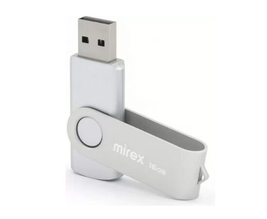 Точка ПК USB накопитель Mirex Swivel 16 ГБ USB 2.0, серебристый 13600-FMUSIS16