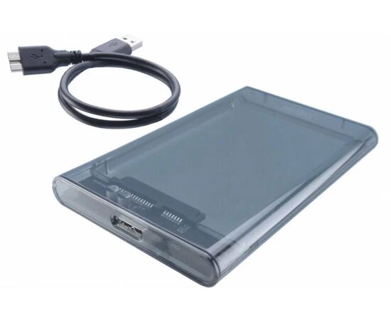 Точка ПК Внешний корпус для 2.5” SSD/HDD SATA USB 3.0, прозрачный пластик