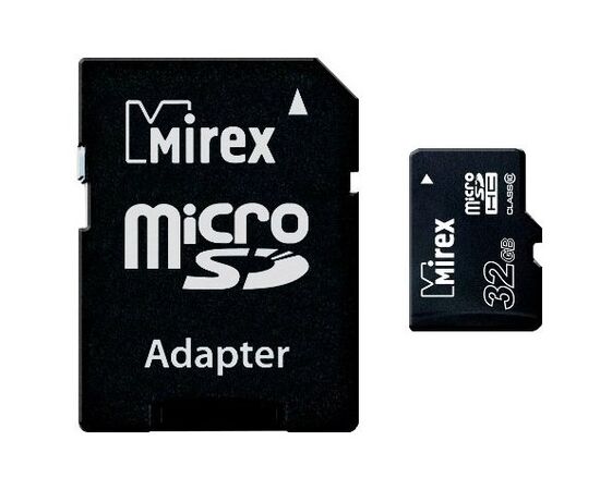 Точка ПК Карта памяти 32Gb MicroSD Mirex + SD адаптер 13613-AD10SD32