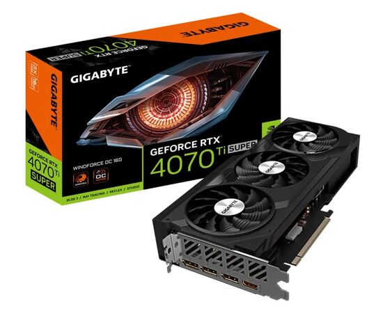 Точка ПК Видеокарта Gigabyte GeForce RTX 4070 Ti SUPER WINDFORCE OC 16G GV-N407TSWF3OC-16GD