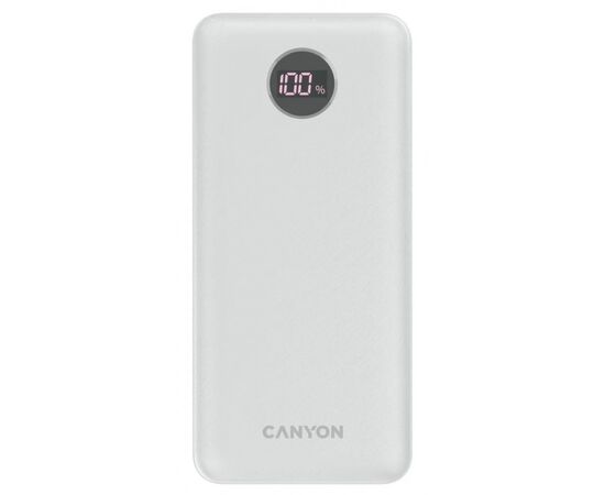 Точка ПК Портативный аккумулятор Canyon CNE-CPB2002W, 20000mAh, белый