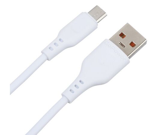 Точка ПК Кабель GoPower GP01M USB (m)-microUSB (m) 1.0м 2.4A ПВХ белый (1/800)