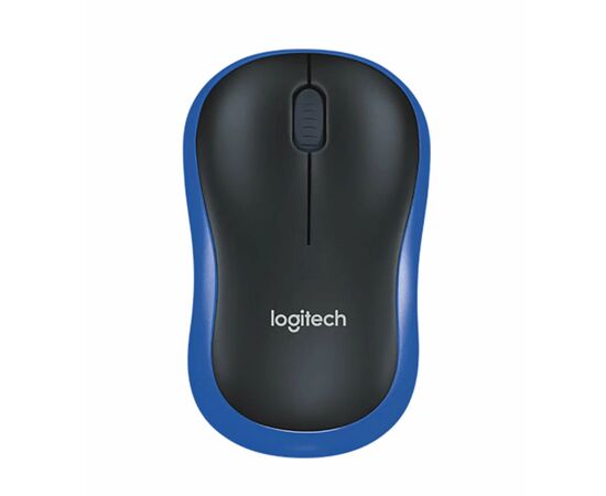 Точка ПК Беспроводная компактная мышь Logitech M186, черный-синий